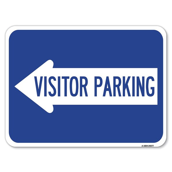 Signmission Visitor Parking W/ Left Arrow Heavy-Gauge Aluminum Rust Proof Parking Sign, 18" x 24", A-1824-24377 A-1824-24377 - main